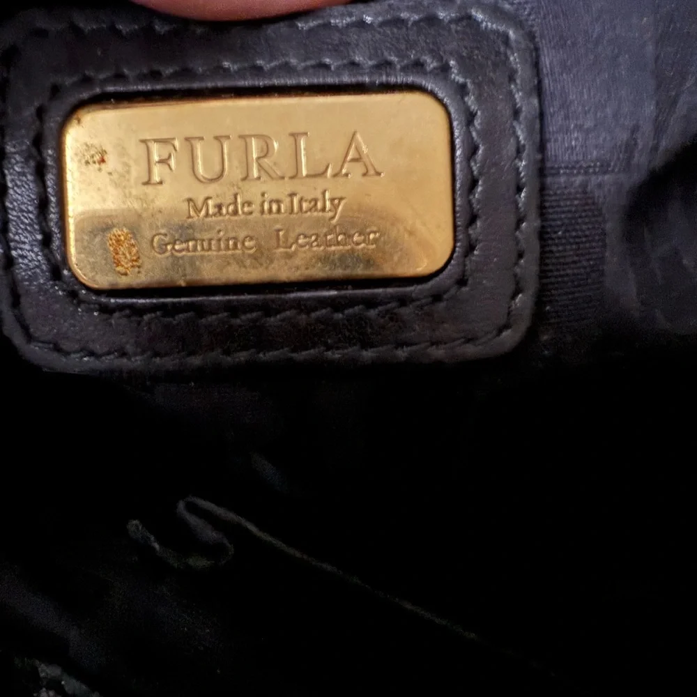 Furla Black Leather Quilted Shoulder Bag. EUC! - Picture 9 of 9